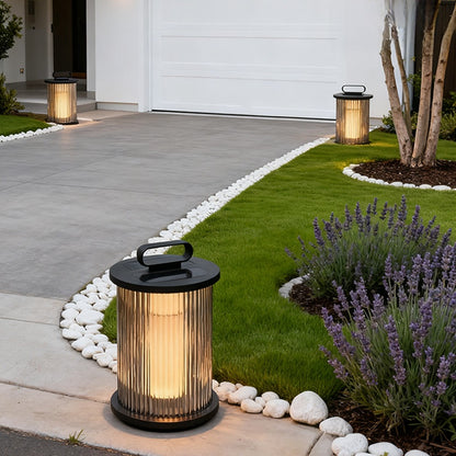 Solar-powered lawn lamp