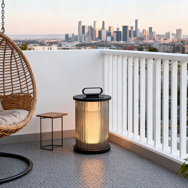 Solar-powered lawn lamp