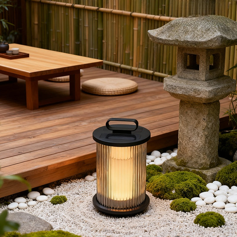 Solar-powered lawn lamp