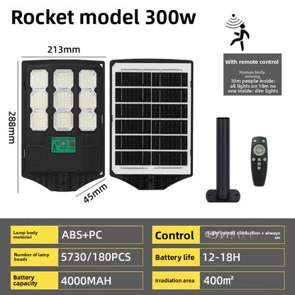 Solar Powered LED Street Light with Motion Sensor