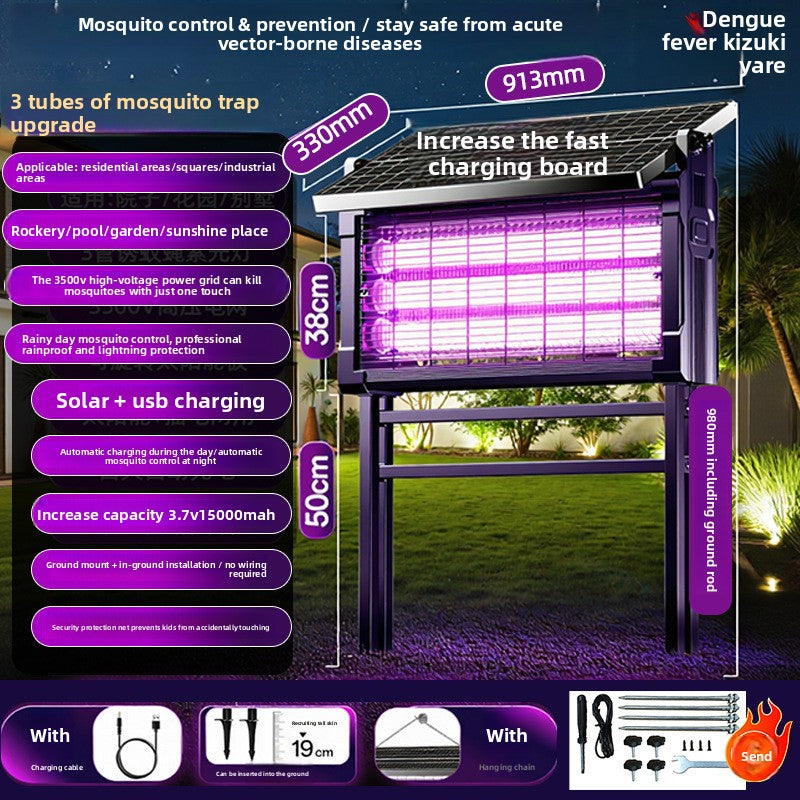Solar-powered mosquito killer lamp