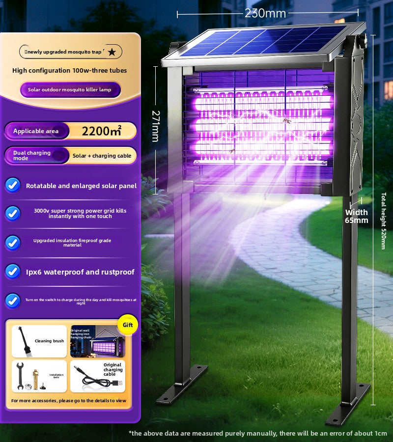 Solar Powered Mosquito Killer Lamp with Electric Grid