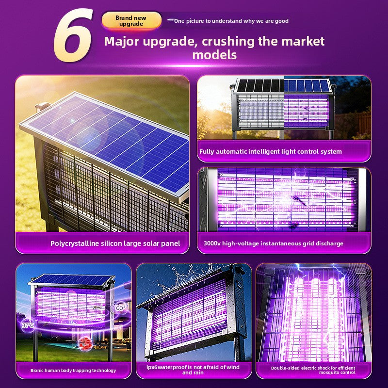 Solar Powered Mosquito Killer Lamp with Electric Grid