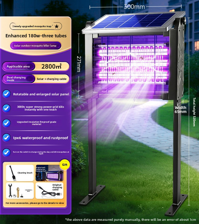 Solar Powered Mosquito Killer Lamp with Electric Grid