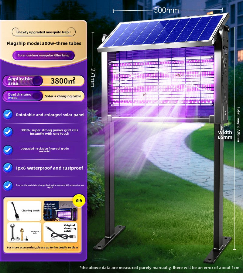 Solar Powered Mosquito Killer Lamp with Electric Grid