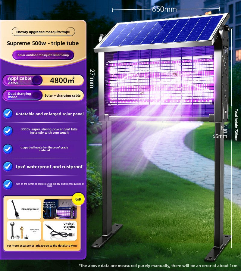 Solar Powered Mosquito Killer Lamp with Electric Grid