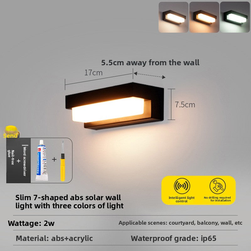 Solar Powered Motion Sensor Wall Light Outdoor Waterproof