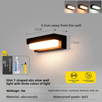 Solar Powered Motion Sensor Wall Light Outdoor Waterproof