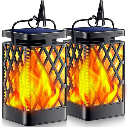 Solar Powered Outdoor Flame Effect LED Lantern