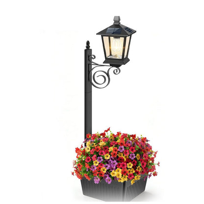 Solar Powered Outdoor Flower Pot Floor Lamp