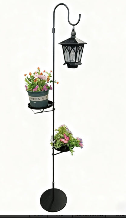 Solar Powered Outdoor Flower Pot Floor Lamp
