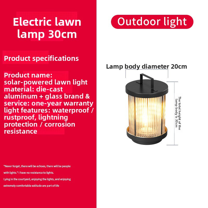 Solar Powered Outdoor Garden Lamp with LED Light