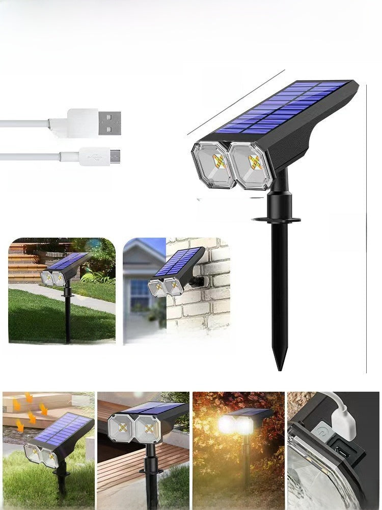 Solar Powered Outdoor Garden Lights with Adjustable Focus