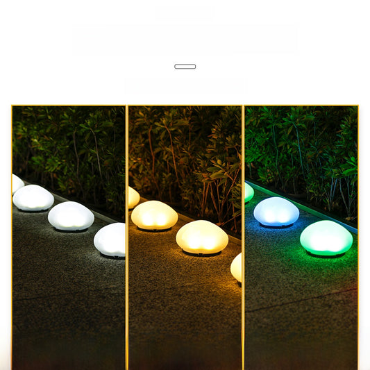 Solar Powered Outdoor Garden Pebble Stone Light