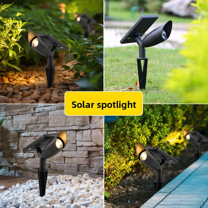 Solar Powered Outdoor Garden Spotlight with Ground Stake