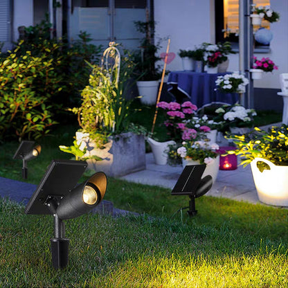 Solar powered outdoor garden spotlight with waterproof design
