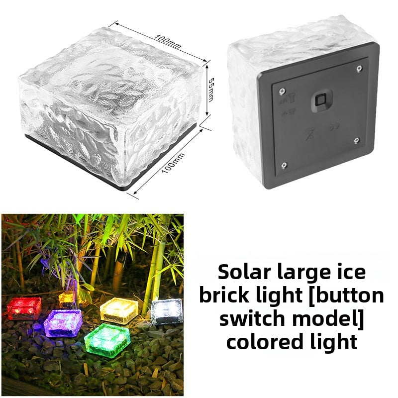 Solar-Powered Outdoor Ice Brick Lamp