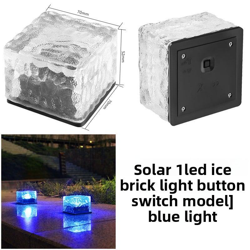Solar-Powered Outdoor Ice Brick Lamp
