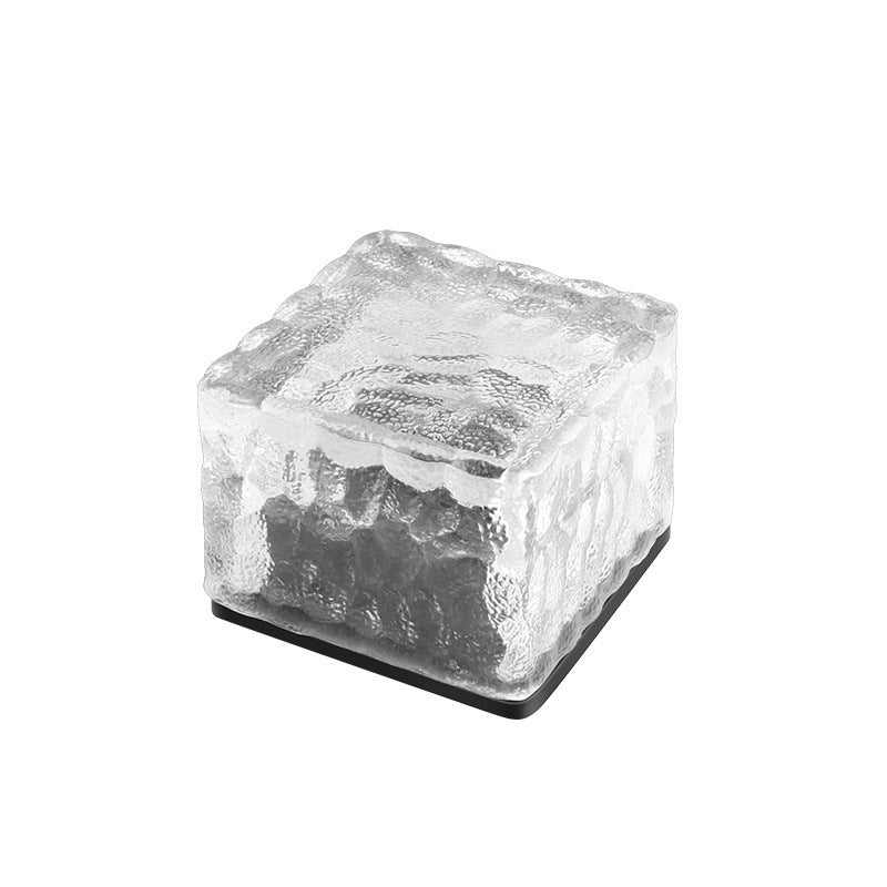 Solar-Powered Outdoor Ice Brick Lamp