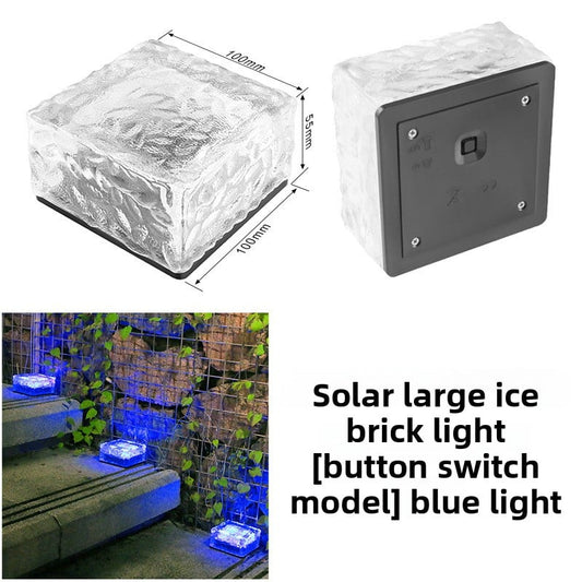 Solar-Powered Outdoor Ice Brick Lamp