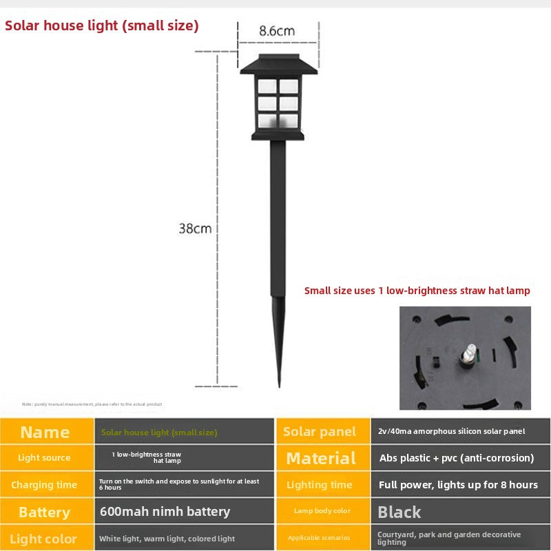 Solar Powered Outdoor LED House Shape Garden Light
