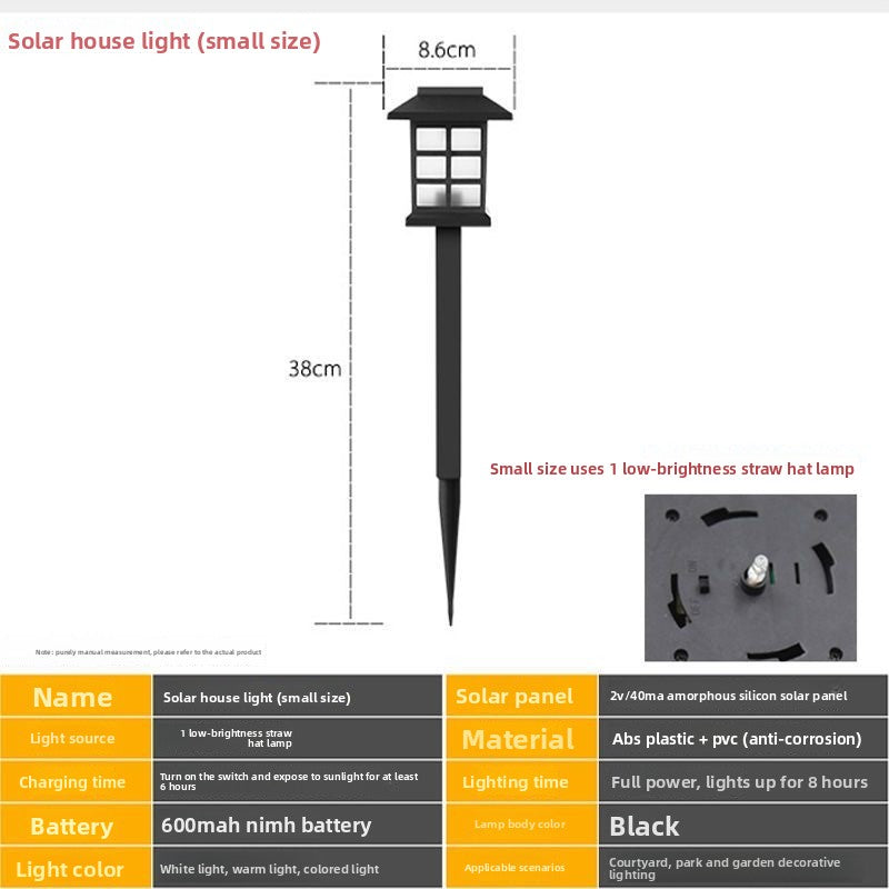 Solar Powered Outdoor LED House Shape Garden Light