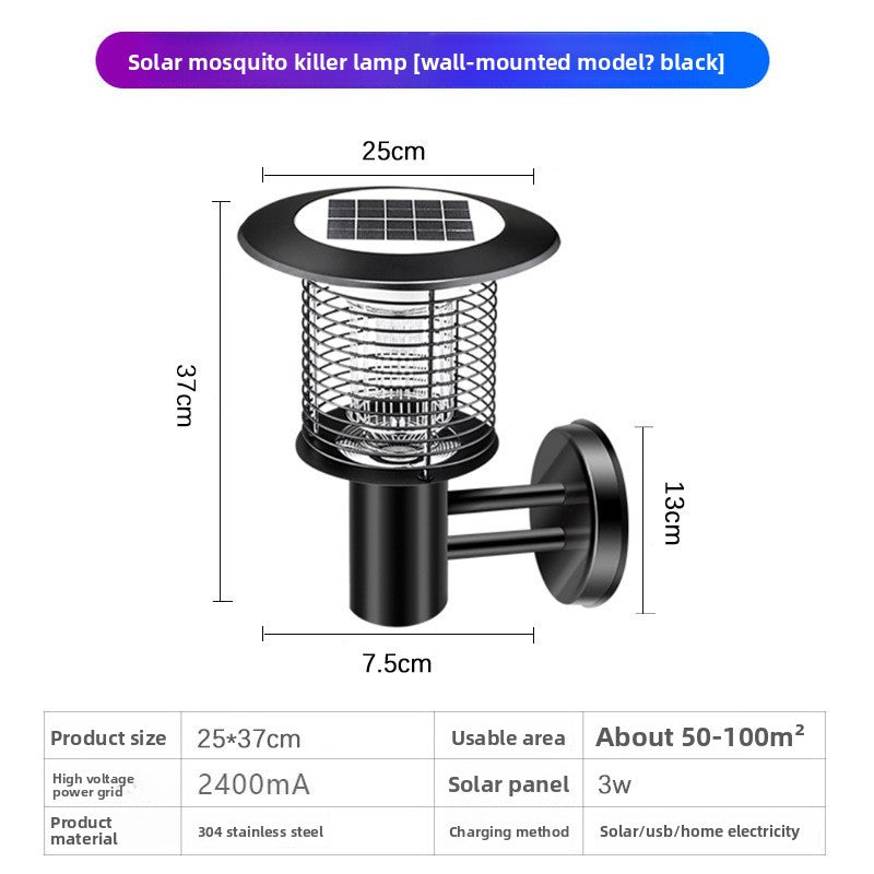 Solar Powered Outdoor Mosquito Killer Lamp