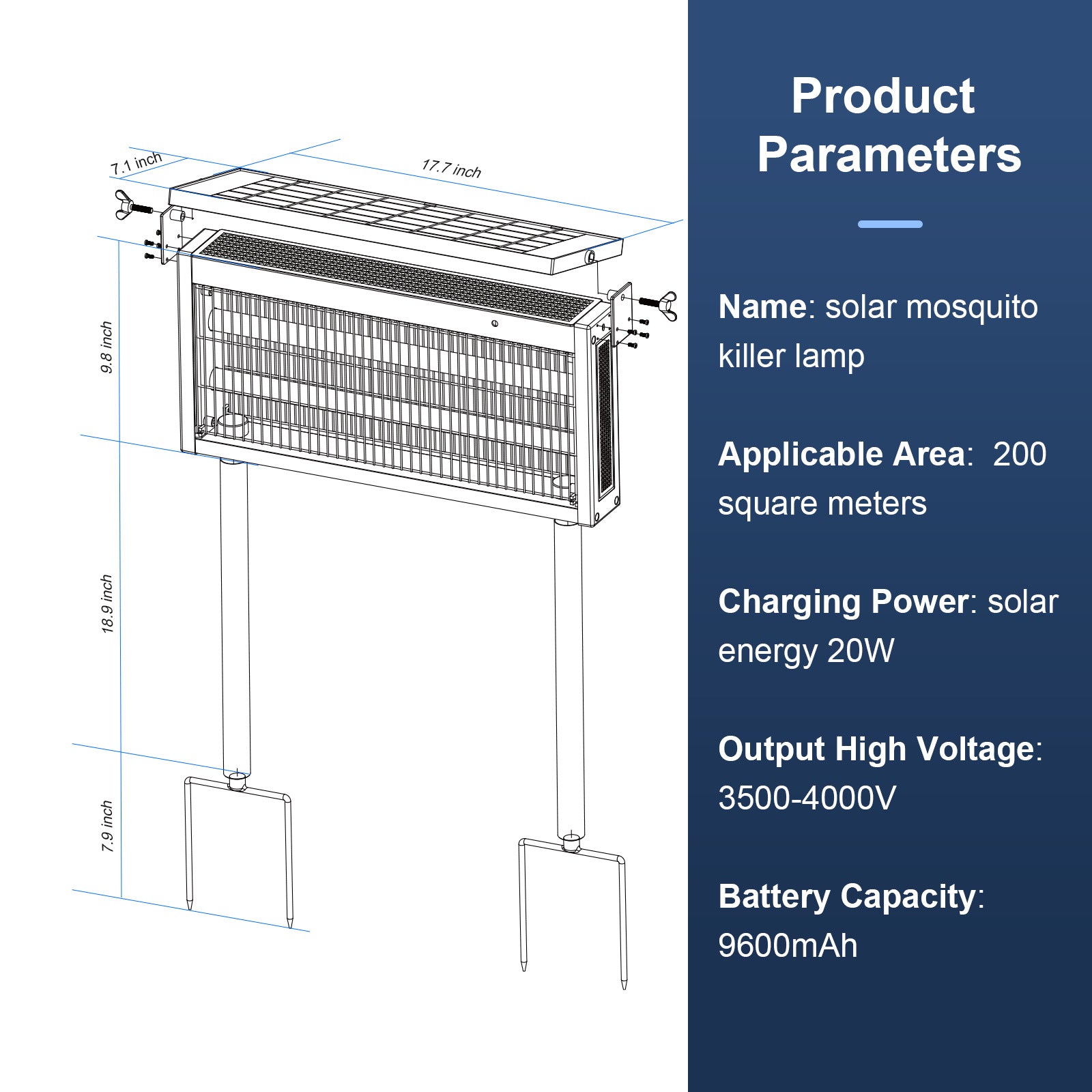 Solar Powered Outdoor Mosquito Killer Lamp