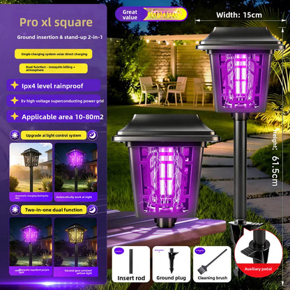 Solar-powered outdoor mosquito repellent lamp