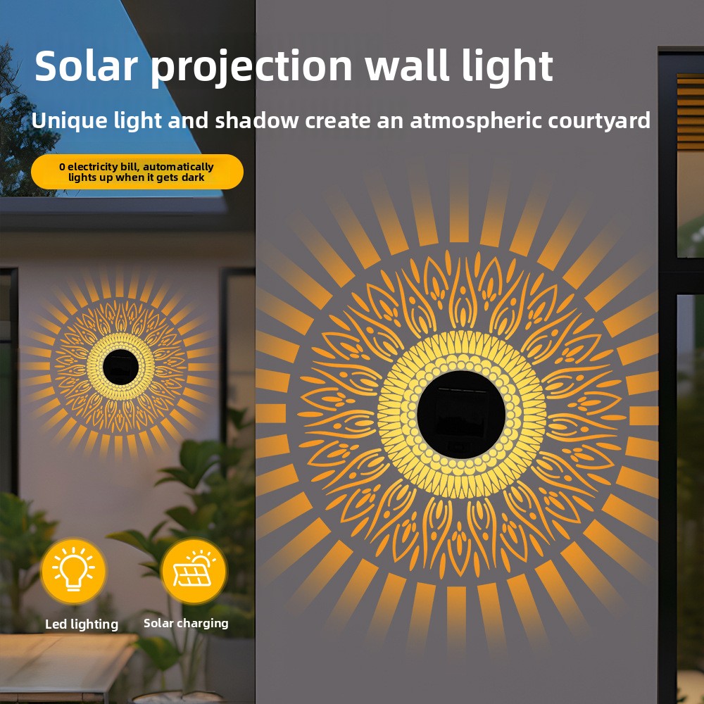 Solar Powered Outdoor Projection Wall Light