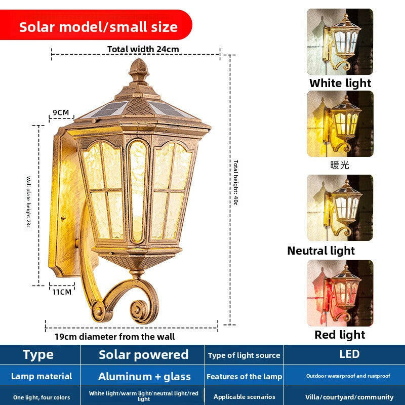 Solar Powered Outdoor Wall Lamp