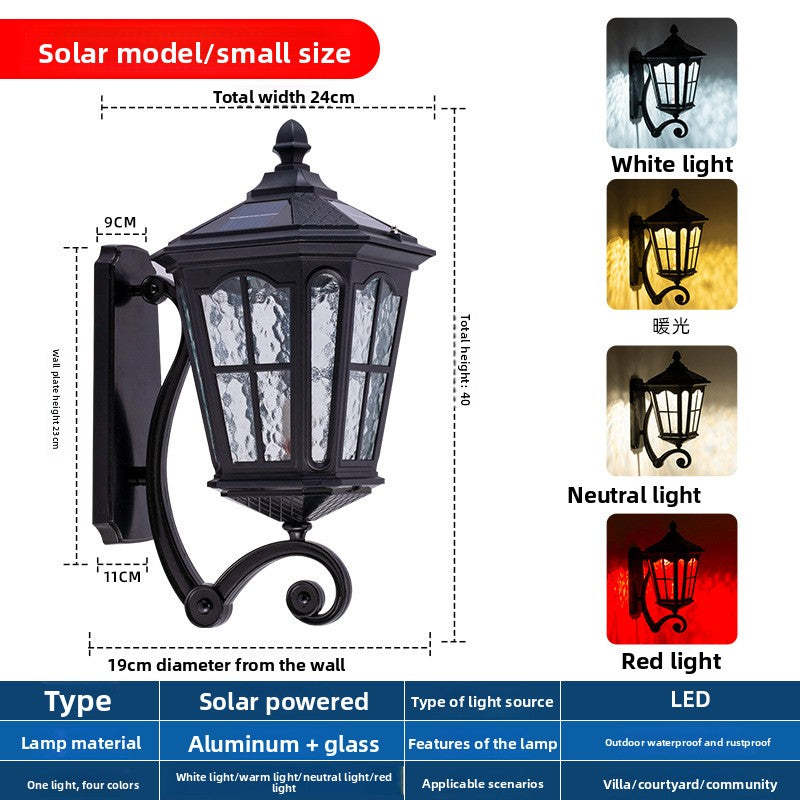Solar Powered Outdoor Wall Lamp