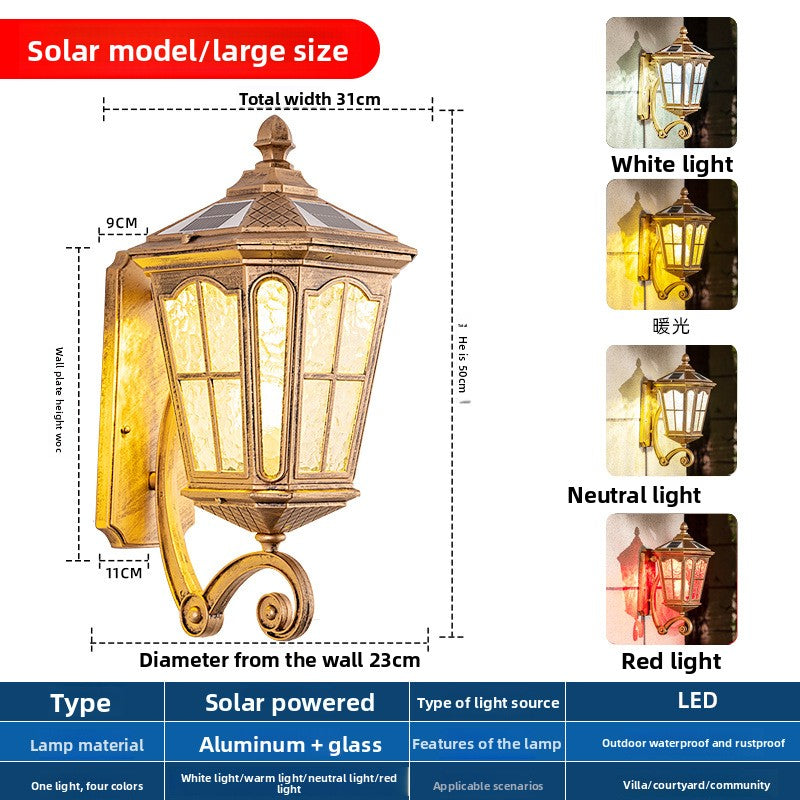 Solar Powered Outdoor Wall Lamp