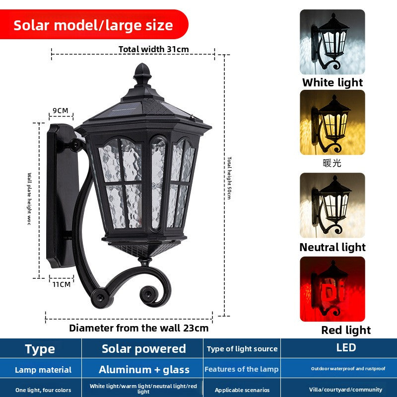 Solar Powered Outdoor Wall Lamp