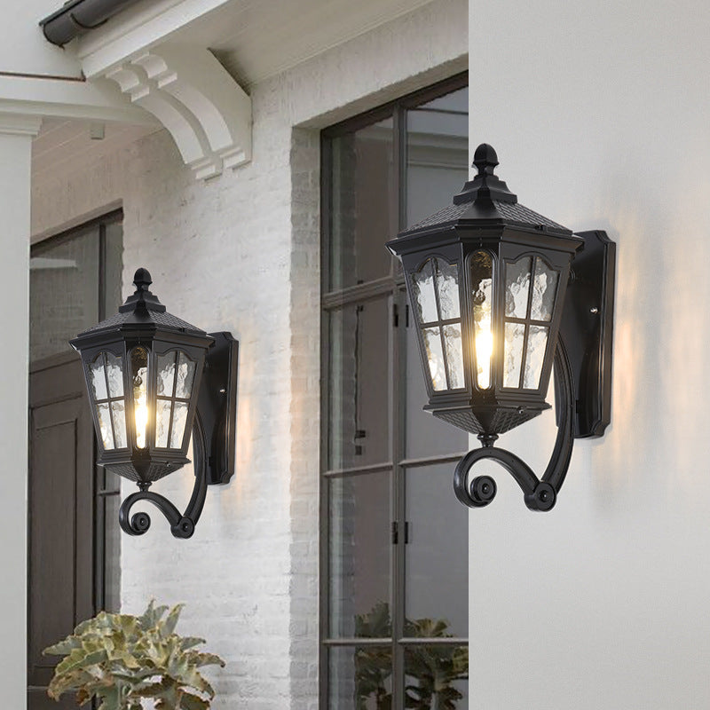 Solar Powered Outdoor Wall Light European Floral Design