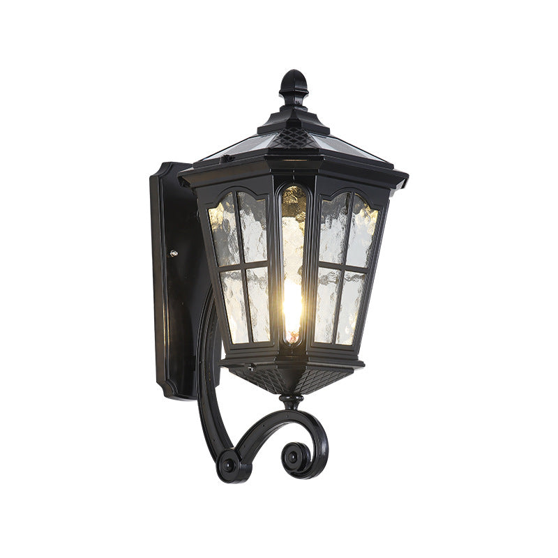 Solar Powered Outdoor Wall Light European Floral Design