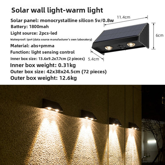 Solar Powered Outdoor Wall Light with Auto Dusk to Dawn Sensor