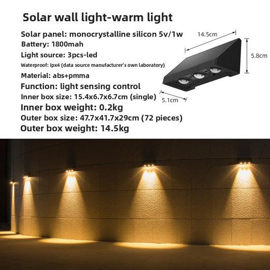 Solar Powered Outdoor Wall Light with Auto Dusk to Dawn Sensor
