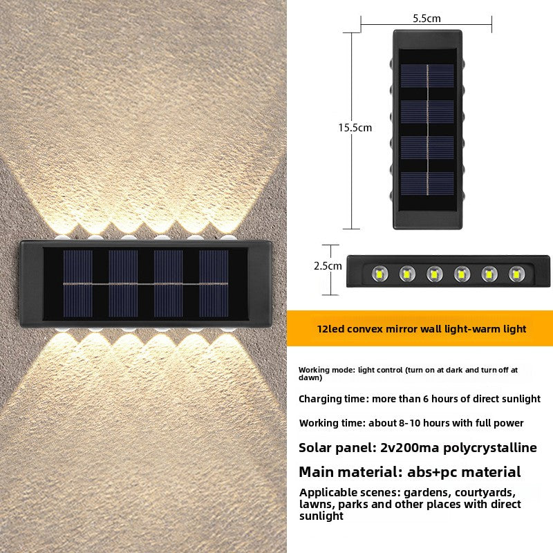 Solar Powered Outdoor Wall Light with LED Illumination