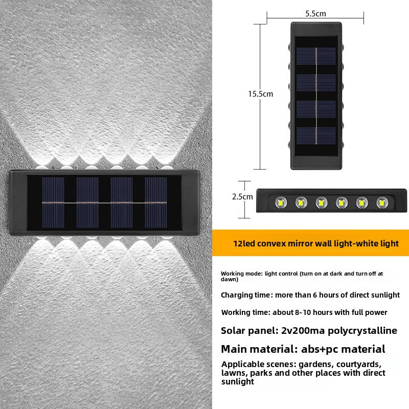 Solar Powered Outdoor Wall Light with LED Illumination