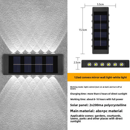 Solar Powered Outdoor Wall Light with LED Illumination
