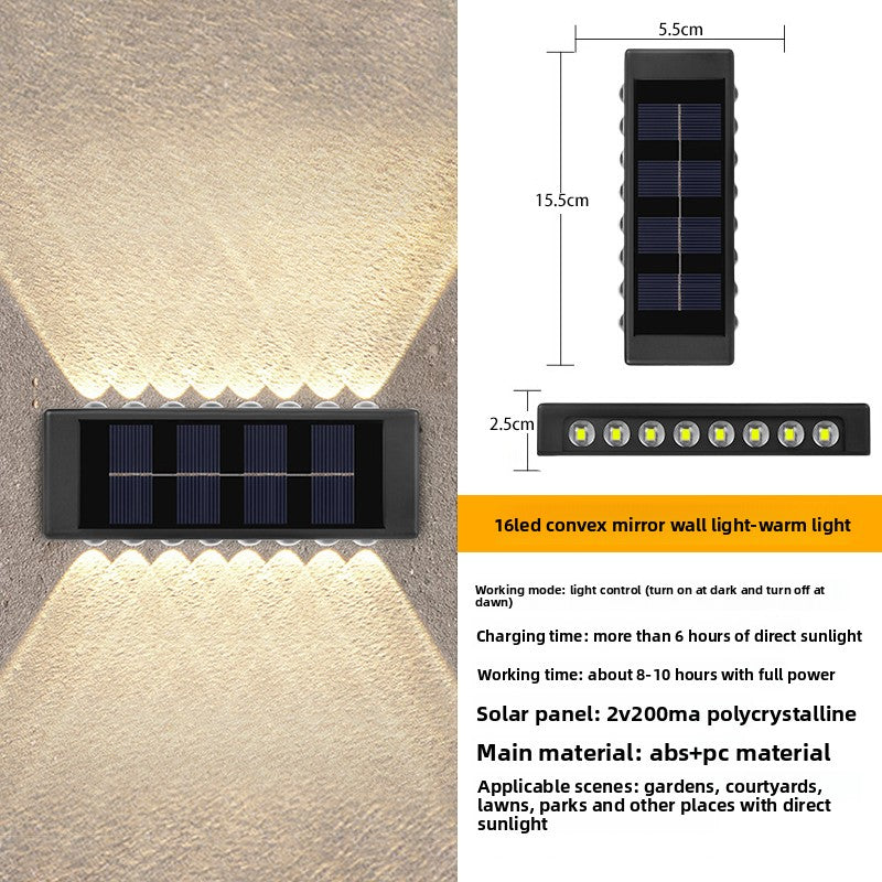 Solar Powered Outdoor Wall Light with LED Illumination