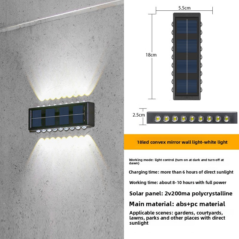 Solar Powered Outdoor Wall Light with LED Illumination