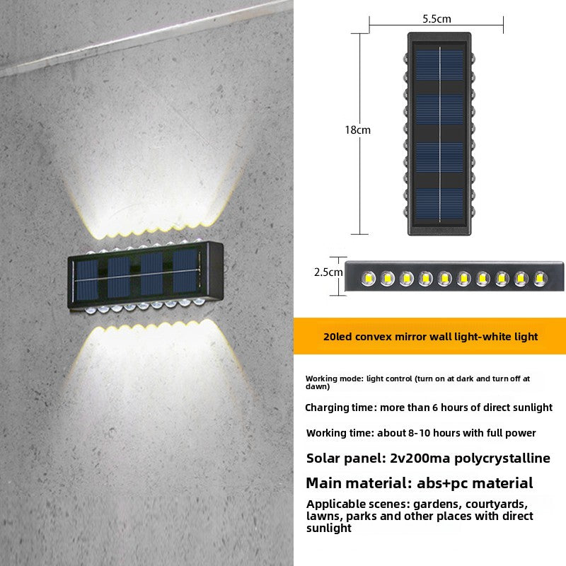 Solar Powered Outdoor Wall Light with LED Illumination