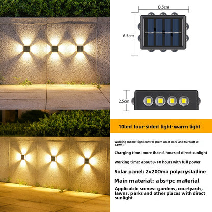 Solar Powered Outdoor Wall Light with LED Illumination