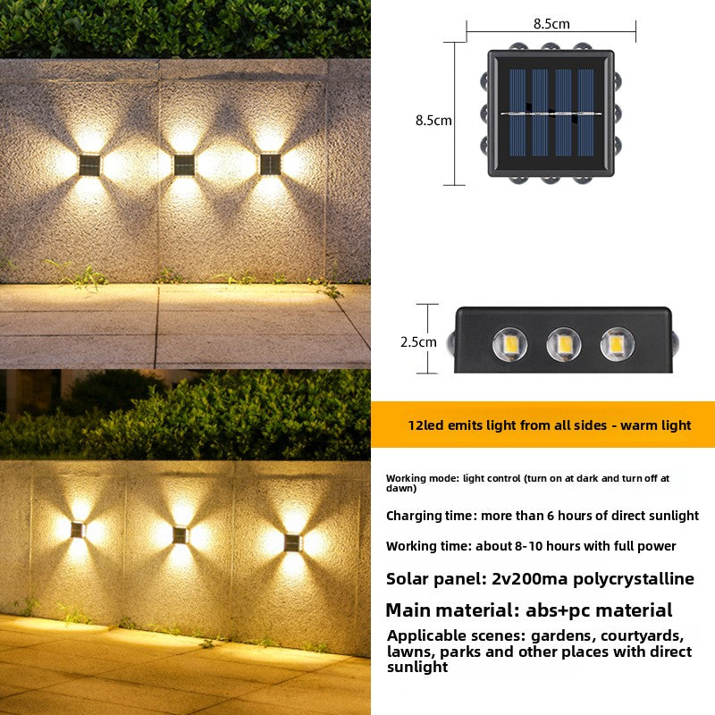 Solar Powered Outdoor Wall Light with LED Illumination