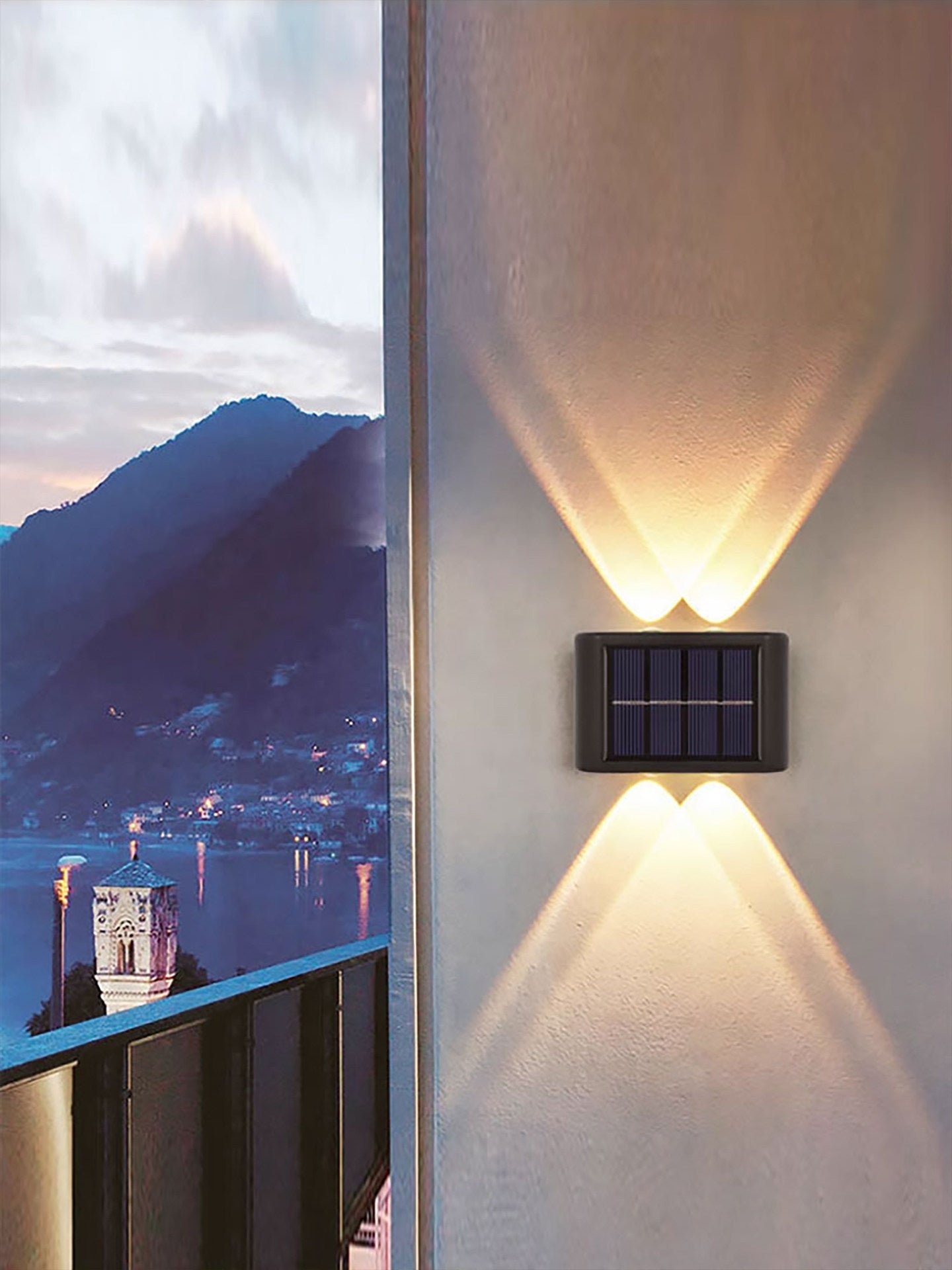 Solar Powered Outdoor Wall Light with LED Illumination