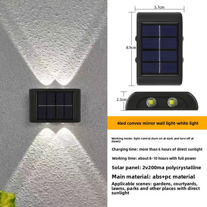 Solar Powered Outdoor Wall Light with LED Illumination