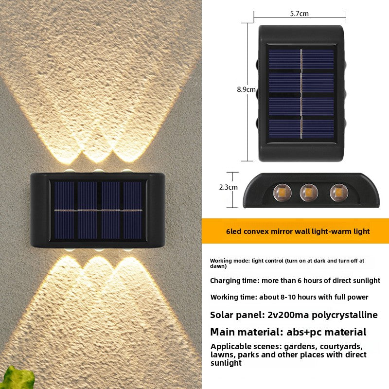 Solar Powered Outdoor Wall Light with LED Illumination