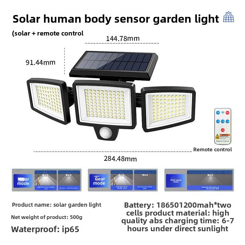 Solar Powered Outdoor Wall Light with Motion Sensor